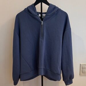 Magaschoni Women’s Navy Half-Zip Hooded Sweatshirt